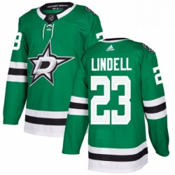 Mens Adidas Dallas Stars 23 Esa Lindell Authentic Green Home NHL Jersey 