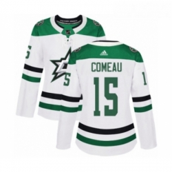 Womens Adidas Dallas Stars 15 Blake Comeau Authentic White Away NHL Jersey 