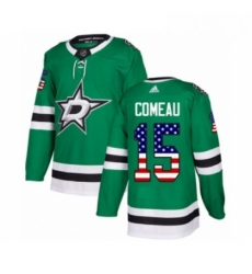 Youth Adidas Dallas Stars 15 Blake Comeau Authentic Green USA Flag Fashion NHL Jersey 