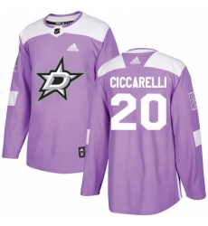 Youth Adidas Dallas Stars 20 Dino Ciccarelli Authentic Purple Fights Cancer Practice NHL Jersey 