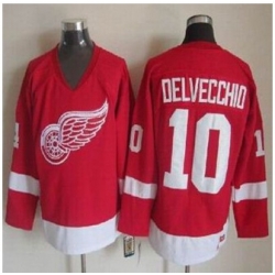 Detroit Red Wings #10 Alex Delvecchio Red CCM Throwback Stitched NHL Jersey