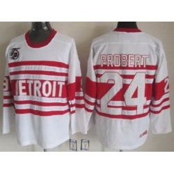 Detroit Red Wings 24# Bob Probert White 75TH CCM NHL Jerseys