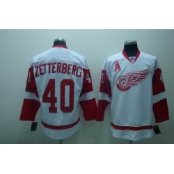 Detroit Red Wings #40 Zetterberg white Jerseys A patch