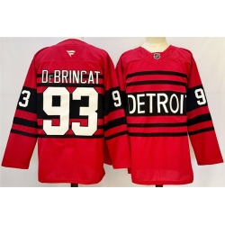 Men Detroit Red Wings 93 Alex DeBrincat Red 2024 25 Reverse Retro Stitched Jersey