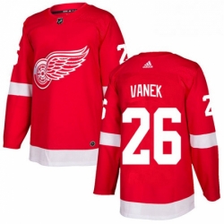 Mens Adidas Detroit Red Wings 26 Thomas Vanek Authentic Red Home NHL Jersey 