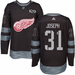 Mens Adidas Detroit Red Wings 31 Curtis Joseph Premier Black 1917 2017 100th Anniversary NHL Jersey 