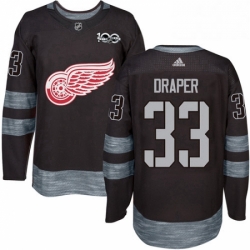 Mens Adidas Detroit Red Wings 33 Kris Draper Authentic Black 1917 2017 100th Anniversary NHL Jersey 