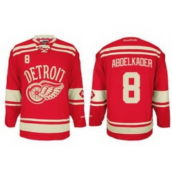 Red Wings #8 Justin Abdelkader Red 2014 Winter Classic Stitched NHL J