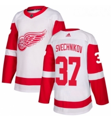 Womens Adidas Detroit Red Wings 37 Evgeny Svechnikov Authentic White Away NHL Jersey 