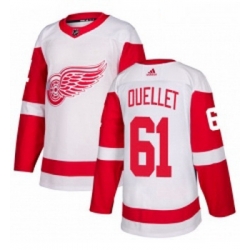 Womens Adidas Detroit Red Wings 61 Xavier Ouellet Authentic White Away NHL Jersey 