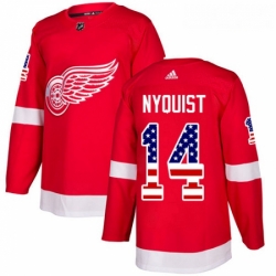 Youth Adidas Detroit Red Wings 14 Gustav Nyquist Authentic Red USA Flag Fashion NHL Jersey 