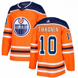 Mens Adidas Edmonton Oilers 10 Esa Tikkanen Premier Orange Home NHL Jersey 