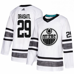 Mens Adidas Edmonton Oilers 29 Leon Draisaitl White 2019 All Star Game Parley Authentic Stitched NHL Jersey 