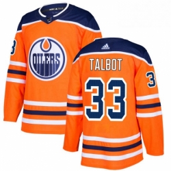 Mens Adidas Edmonton Oilers 33 Cam Talbot Authentic Orange Home NHL Jersey 