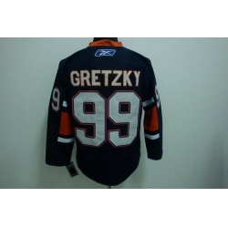 Mitchell  26 Ness Oilers #99 Wayne Gretzky Dark Blue Stitched Throwback NHL Jersey