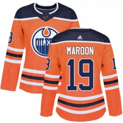 Womens Adidas Edmonton Oilers 19 Patrick Maroon Authentic Orange Home NHL Jersey 