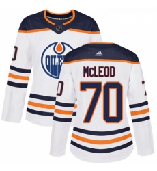 Womens Adidas Edmonton Oilers 70 Ryan McLeod Authentic White Away NHL Jersey 