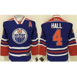 Oilers #4 Taylor Hall Stitched Light Blue Youth NHL Jersey II