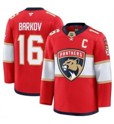 Men Florida Panthers 16 Aleksander Barkov Red 2024 25 Home Stitched Hockey Jersey