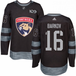 Mens Adidas Florida Panthers 16 Aleksander Barkov Premier Black 1917 2017 100th Anniversary NHL Jersey 