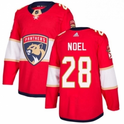 Mens Adidas Florida Panthers 28 Serron Noel Authentic Red Home NHL Jersey 