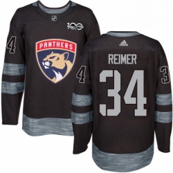 Mens Adidas Florida Panthers 34 James Reimer Premier Black 1917 2017 100th Anniversary NHL Jersey 
