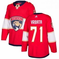 Mens Adidas Florida Panthers 71 Radim Vrbata Authentic Red Home NHL Jersey 