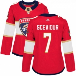 Womens Adidas Florida Panthers 7 Colton Sceviour Premier Red Home NHL Jersey 