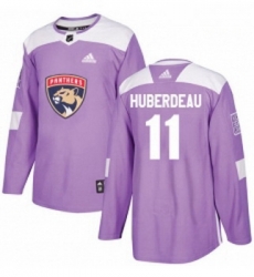 Youth Adidas Florida Panthers 11 Jonathan Huberdeau Authentic Purple Fights Cancer Practice NHL Jersey 