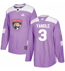 Youth Adidas Florida Panthers 3 Keith Yandle Authentic Purple Fights Cancer Practice NHL Jersey 