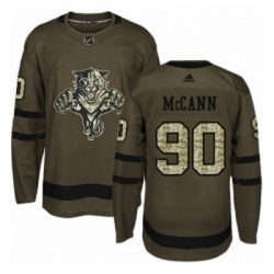 Youth Adidas Florida Panthers 90 Jared McCann Authentic Green Salute to Service NHL Jersey 