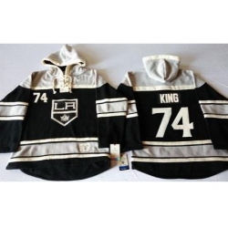 Los Angeles Kings #74 Dwight King Black Sawyer Hooded Sweatshirt Stitched NHL Jersey