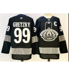 Men Los Angeles Kings 99 Wayne Gretzky Black With C Patch Alternate Stitched Hockey Jersey