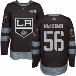 Mens Adidas Los Angeles Kings 56 Kurtis MacDermid Premier Black 1917 2017 100th Anniversary NHL Jersey 