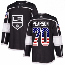 Mens Adidas Los Angeles Kings 70 Tanner Pearson Authentic Black USA Flag Fashion NHL Jersey 