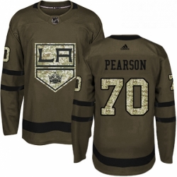 Mens Adidas Los Angeles Kings 70 Tanner Pearson Authentic Green Salute to Service NHL Jersey 