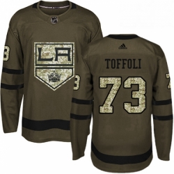 Mens Adidas Los Angeles Kings 73 Tyler Toffoli Authentic Green Salute to Service NHL Jersey 