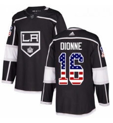 Youth Adidas Los Angeles Kings 16 Marcel Dionne Authentic Black USA Flag Fashion NHL Jersey 