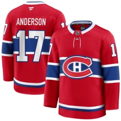 Men Montreal Canadiens 17 Josh Anderson Fanatics Away Red Player Jersey