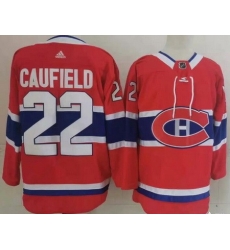 Men Montreal Canadiens 22 Cole Caufield Red Stitched NHL Jersey