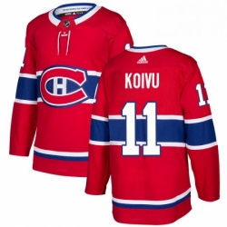 Mens Adidas Montreal Canadiens 11 Saku Koivu Premier Red Home NHL Jersey 