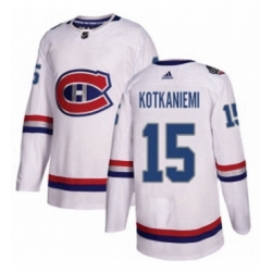 Mens Adidas Montreal Canadiens 15 Jesperi Kotkaniemi Authentic White 2017 100 Classic NHL Jersey 