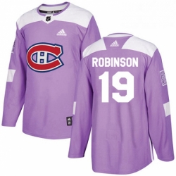 Mens Adidas Montreal Canadiens 19 Larry Robinson Authentic Purple Fights Cancer Practice NHL Jersey 