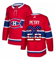 Mens Adidas Montreal Canadiens 26 Jeff Petry Authentic Red USA Flag Fashion NHL Jersey 