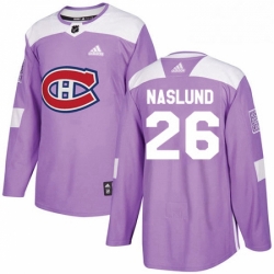 Mens Adidas Montreal Canadiens 26 Mats Naslund Authentic Purple Fights Cancer Practice NHL Jersey 