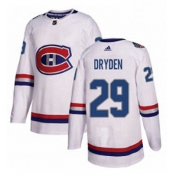 Mens Adidas Montreal Canadiens 29 Ken Dryden Authentic White 2017 100 Classic NHL Jersey 