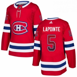 Mens Adidas Montreal Canadiens 5 Guy Lapointe Authentic Red Drift Fashion NHL Jersey 