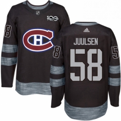 Mens Adidas Montreal Canadiens 58 Noah Juulsen Premier Black 1917 2017 100th Anniversary NHL Jersey 