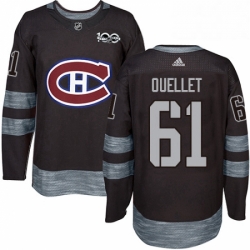 Mens Adidas Montreal Canadiens 61 Xavier Ouellet Authentic Black 1917 2017 100th Anniversary NHL Jersey 