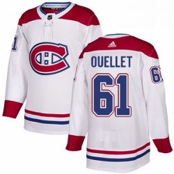 Mens Adidas Montreal Canadiens 61 Xavier Ouellet Authentic White Away NHL Jersey 